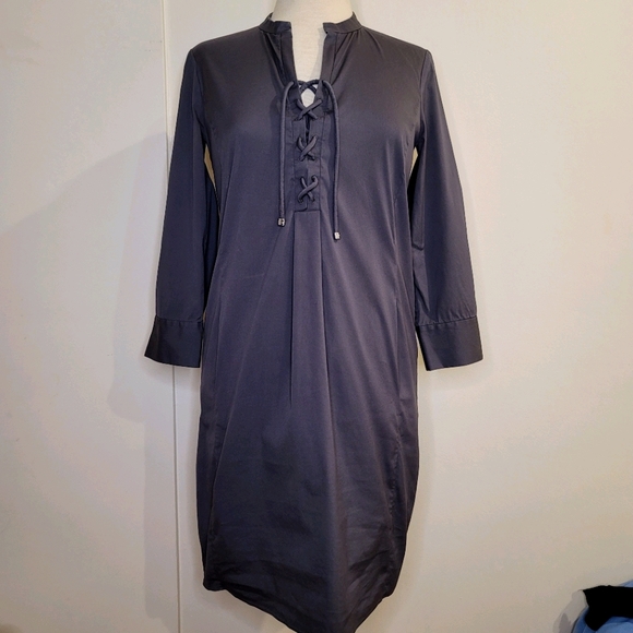 CELINE lace-up grey dress size 36 XS 0/2 - Picture 1 of 14